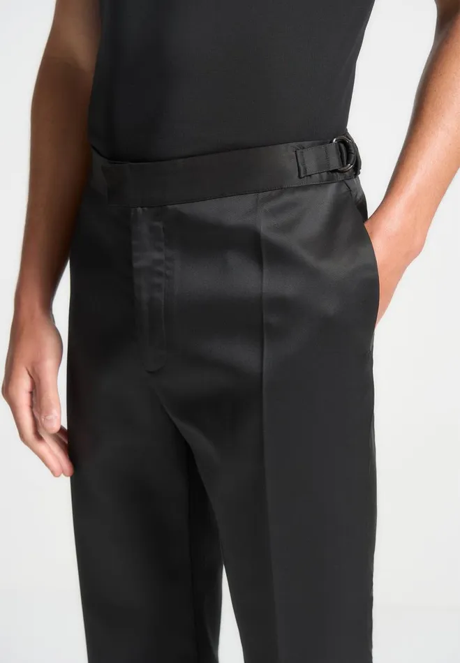 Manire De Voir Modern Tailoring Manire De Voir Man Regular Fit Satin Tailored Trousers 8211 Black
