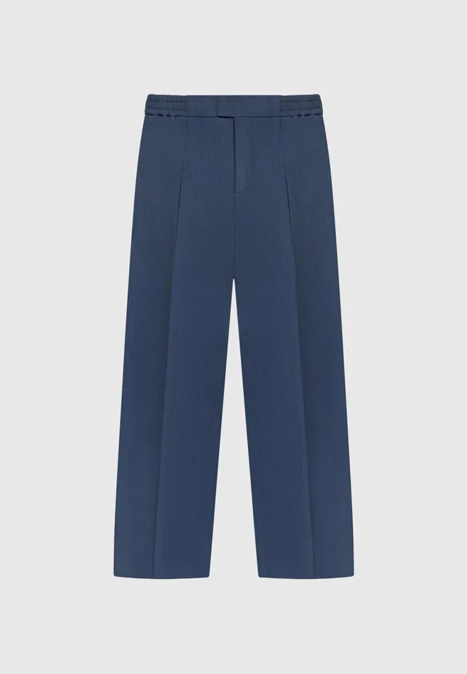 Manire De Voir Modern Tailoring Manire De Voir Man Relaxed Fit Hatched Pleated Tailored Trousers 8211 Blue