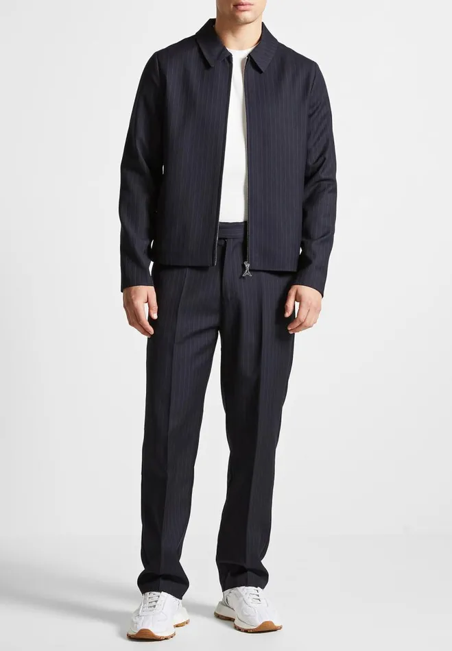 Manire De Voir Modern Tailoring Manire De Voir Man Relaxed Fit Pinstripe Tailored Trousers 8211 Navy Manire De Voir Modern Tailoring Manire De Voir Man Relaxed Fit Pinstripe Tailored Trousers 8211 Navy