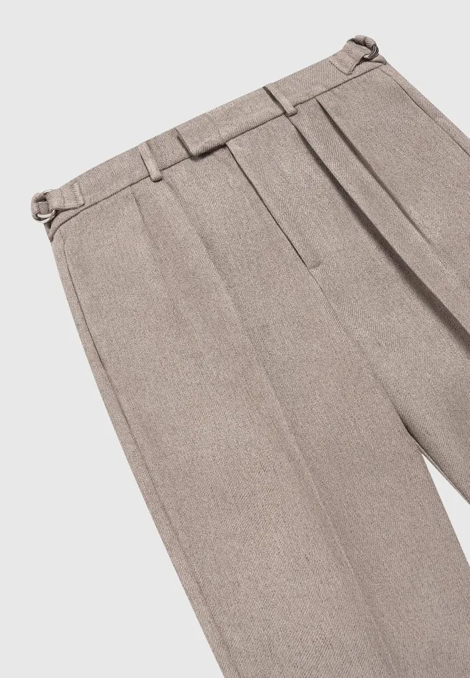 Manire De Voir Modern Tailoring Manire De Voir Man Relaxed Fit Textured Pleated Tailored Trousers 8211 Taupe