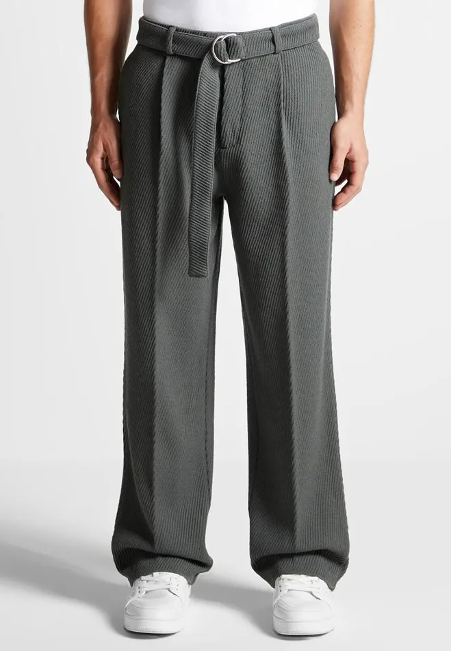 Manire De Voir Modern Tailoring Manire De Voir Man Relaxed Fit Twill Belted Tailored Trousers 8211 Grey Manire De Voir Modern Tailoring Manire De Voir Man Relaxed Fit Twill Belted Tailored Trousers 8211 Grey