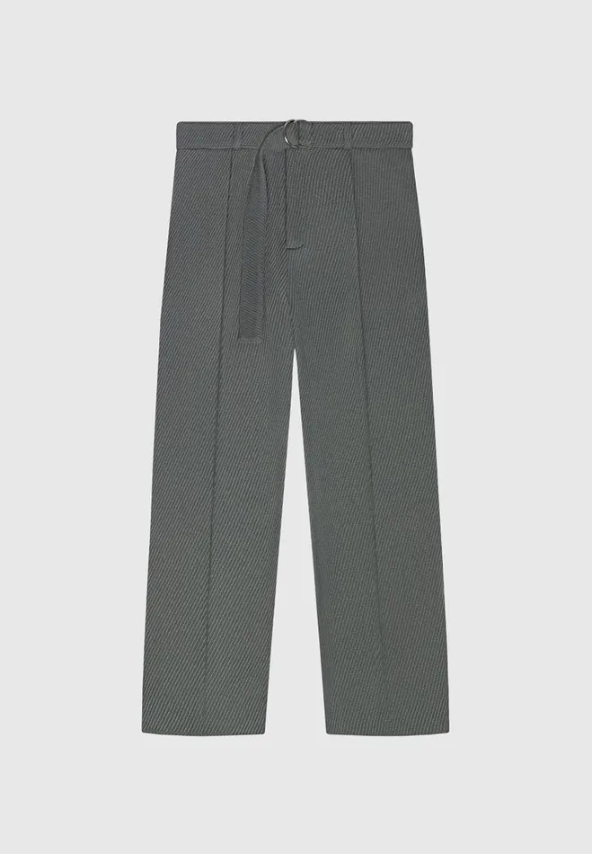 Manire De Voir Modern Tailoring Manire De Voir Man Relaxed Fit Twill Belted Tailored Trousers 8211 Grey