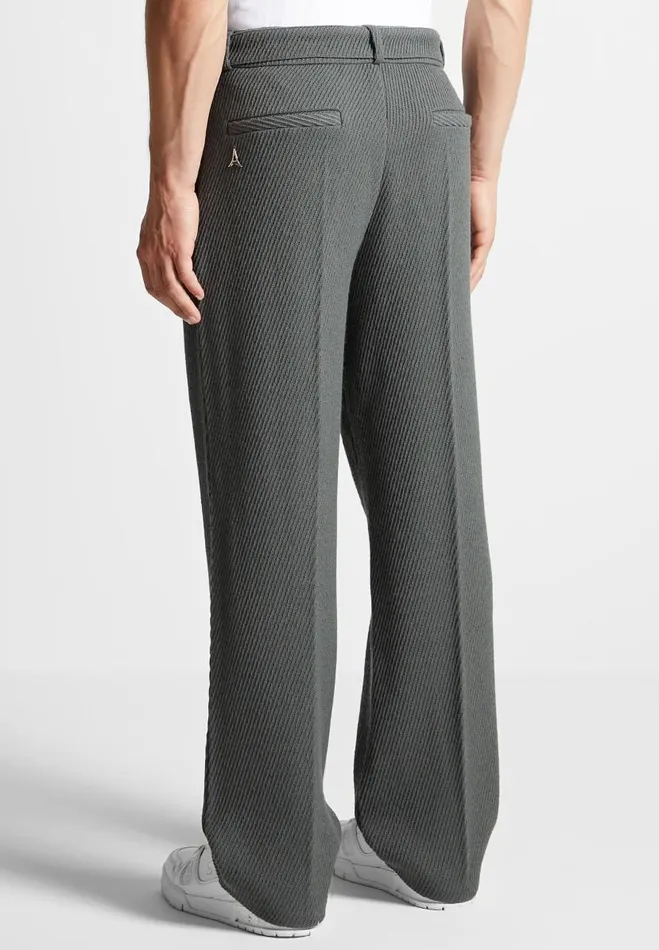 Manire De Voir Modern Tailoring Manire De Voir Man Relaxed Fit Twill Belted Tailored Trousers 8211 Grey