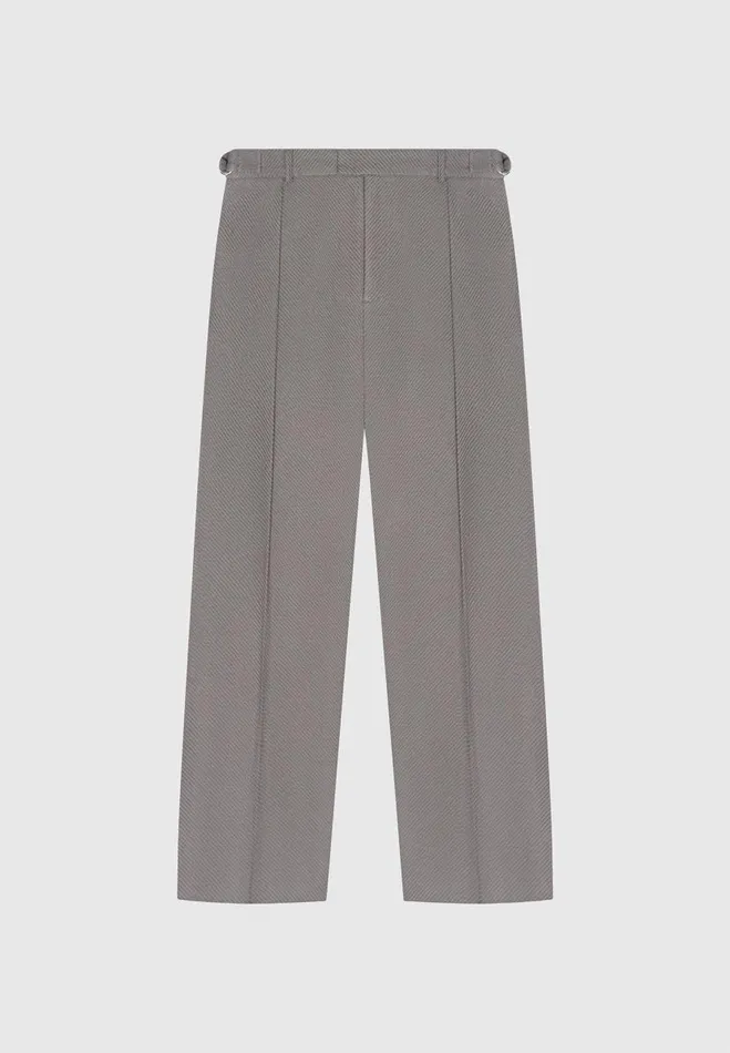 Manire De Voir Modern Tailoring Manire De Voir Man Relaxed Fit Twill Pleated Tailored Trousers 8211 Grey
