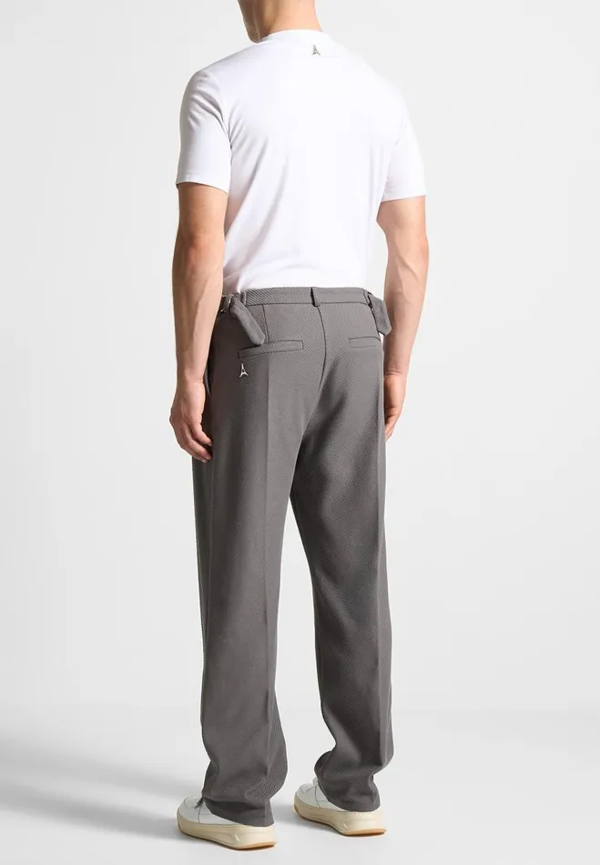 Manire De Voir Modern Tailoring Manire De Voir Man Relaxed Fit Twill Pleated Tailored Trousers 8211 Grey