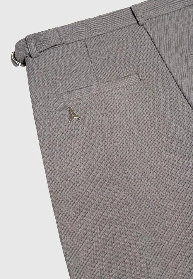 Manire De Voir Modern Tailoring Manire De Voir Man Relaxed Fit Twill Pleated Tailored Trousers 8211 Grey
