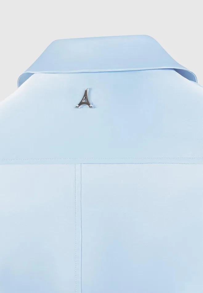 Manire De Voir Shirts Manire De Voir Woman Angled Satin Shirt 8211 Blue