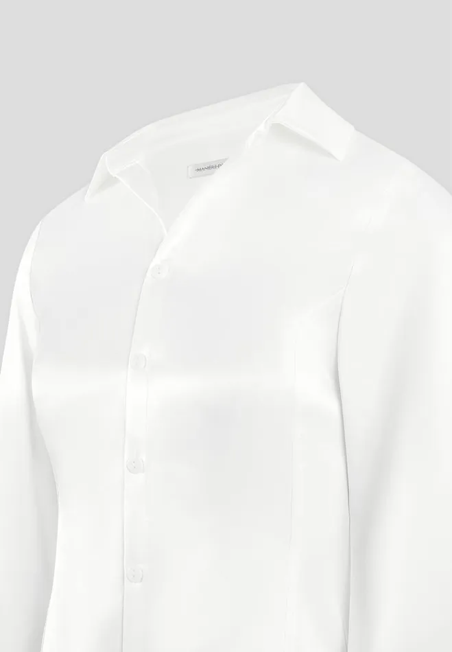 Manire De Voir Shirts Manire De Voir Woman Angled Satin Shirt 8211 White