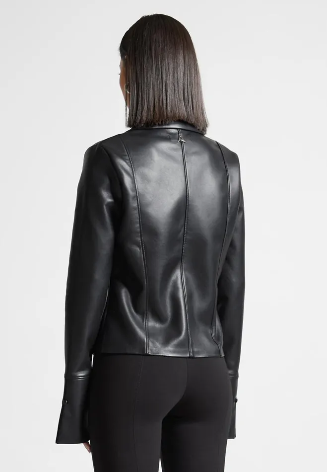 Manire De Voir Shirts Manire De Voir Woman Vegan Leather Shirt With Clasp 8211 Black