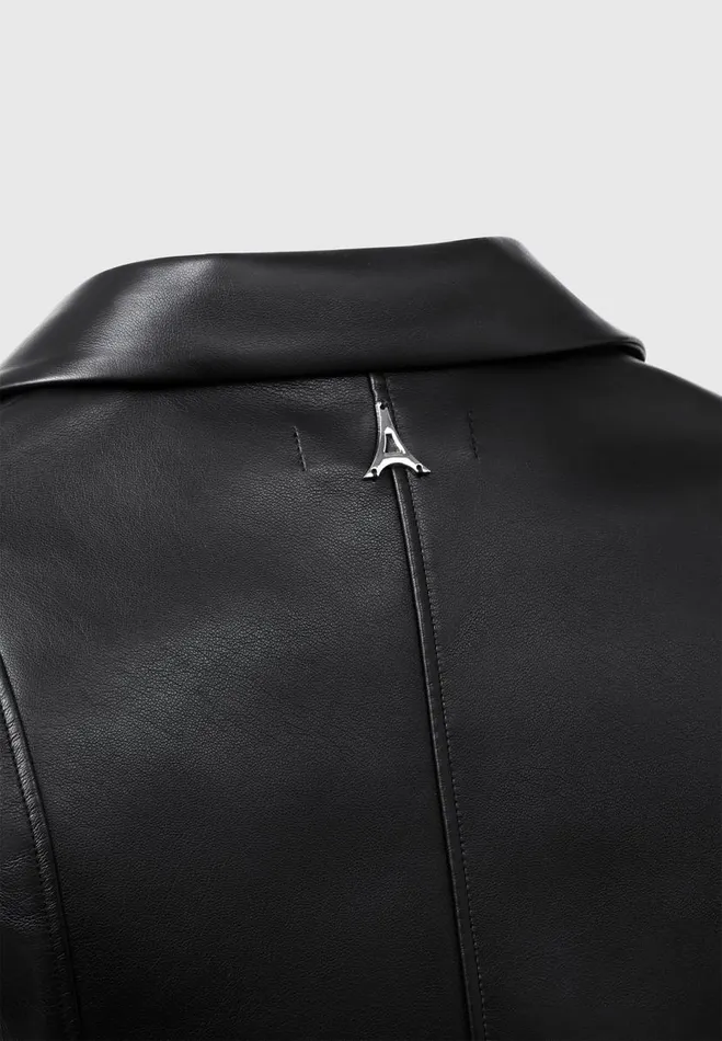 Manire De Voir Shirts Manire De Voir Woman Vegan Leather Shirt With Clasp 8211 Black