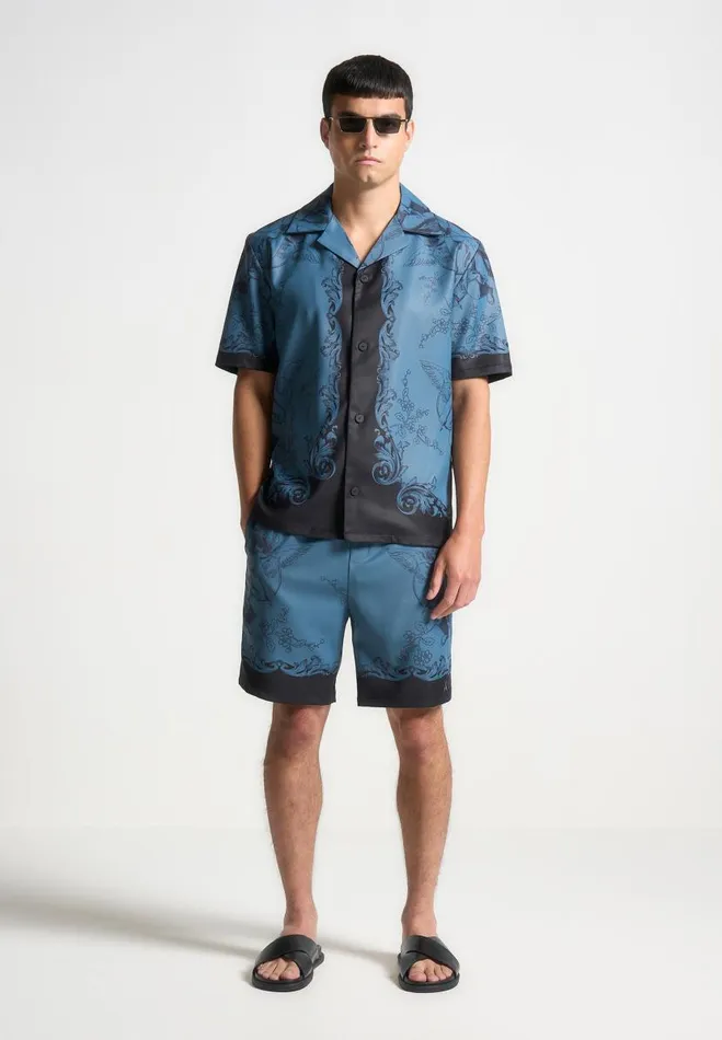 Manire De Voir Short Sets Manire De Voir Man Baroque Shorts 8211 BlueBlack