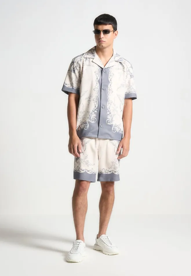 Manire De Voir Short Sets Manire De Voir Man Baroque Shorts 8211 CreamGrey