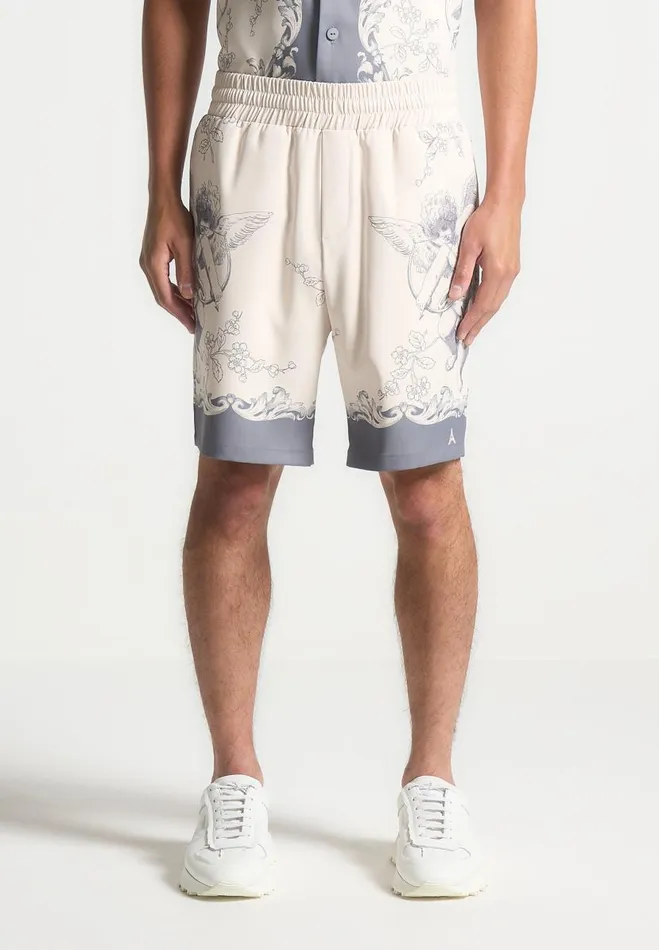 Manire De Voir Short Sets Manire De Voir Man Baroque Shorts 8211 CreamGrey