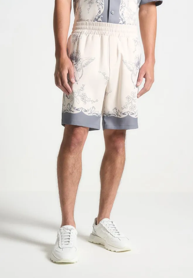 Manire De Voir Short Sets Manire De Voir Man Baroque Shorts 8211 CreamGrey