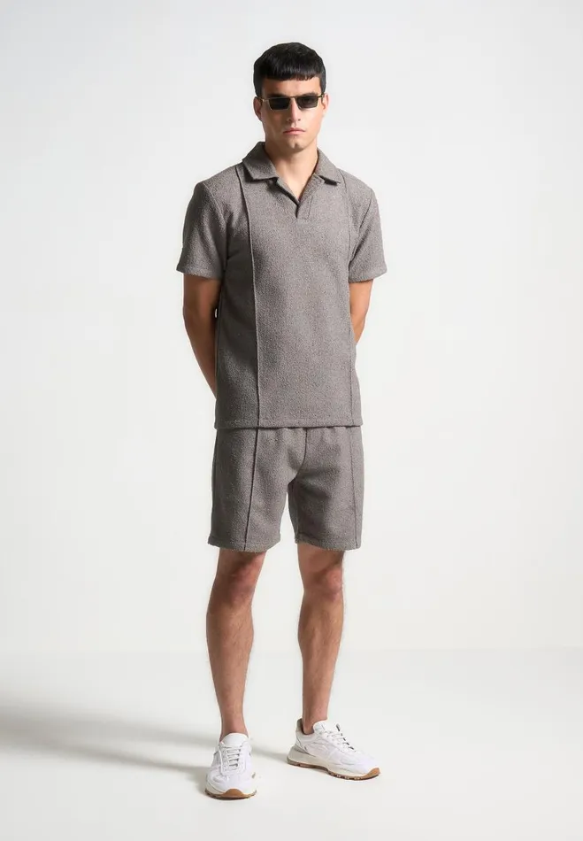 Manire De Voir Short Sets Manire De Voir Man Boucle Pintuck Shorts 8211 Charcoal Grey Manire De Voir Short Sets Manire De Voir Man Boucle Pintuck Shorts 8211 Charcoal Grey
