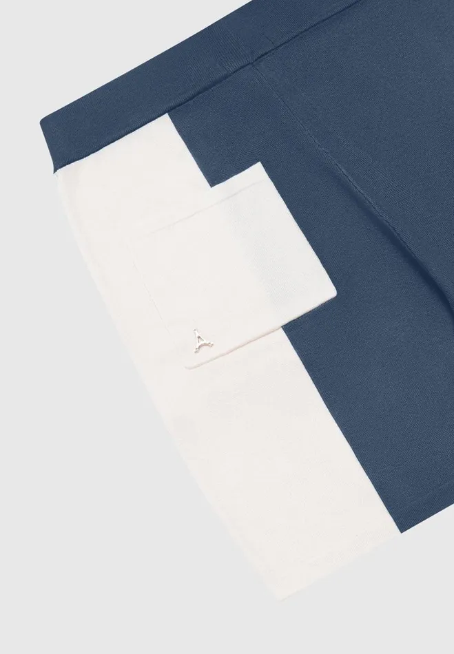 Manire De Voir Short Sets Manire De Voir Man Colour Block Knit Shorts 8211 NavySteel Blue