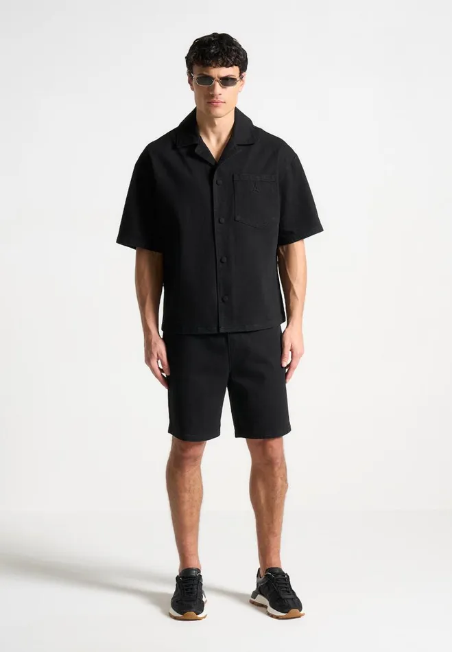 Manire De Voir Short Sets Manire De Voir Man Denim Shorts 8211 Black