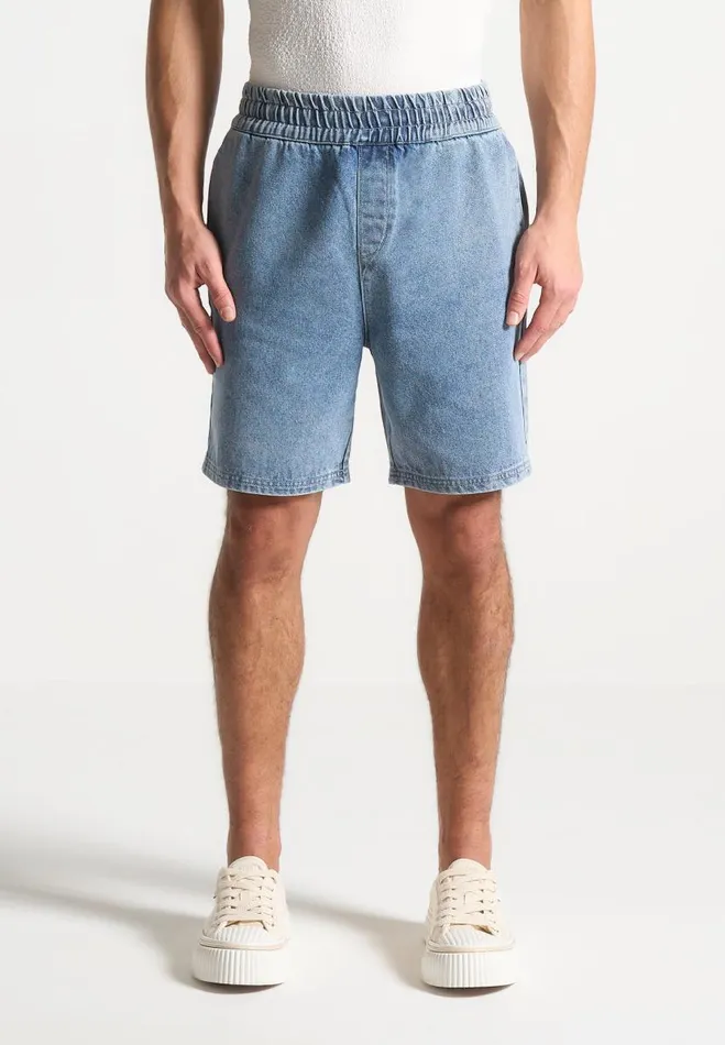 Manire De Voir Short Sets Manire De Voir Man Denim Shorts 8211 Mid Blue
