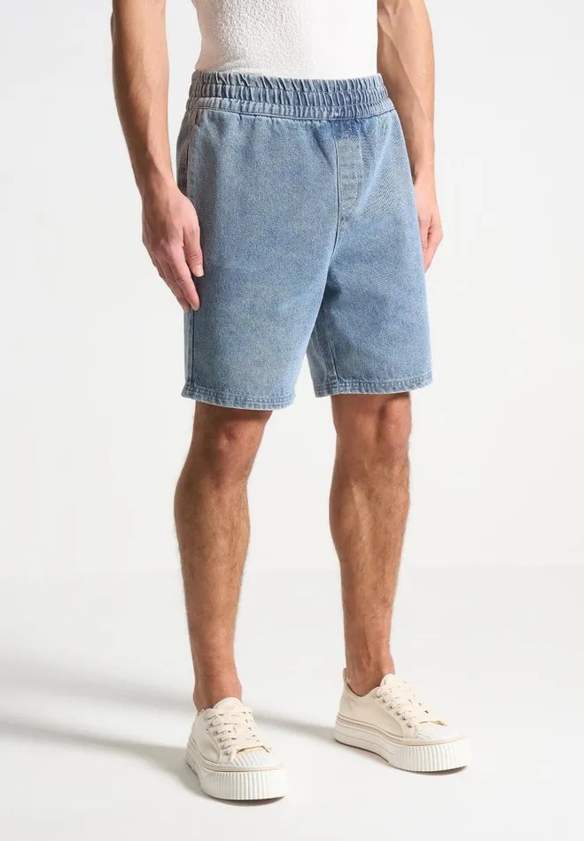 Manire De Voir Short Sets Manire De Voir Man Denim Shorts 8211 Mid Blue