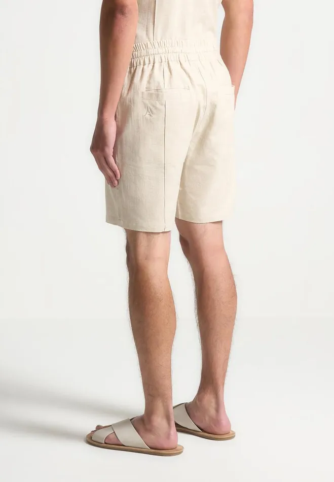Manire De Voir Short Sets Manire De Voir Man Linen Pintuck Shorts 8211 Natural