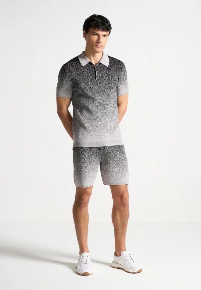 Manire De Voir Short Sets Manire De Voir Man Ombr Knit Shorts 8211 GreyBlack