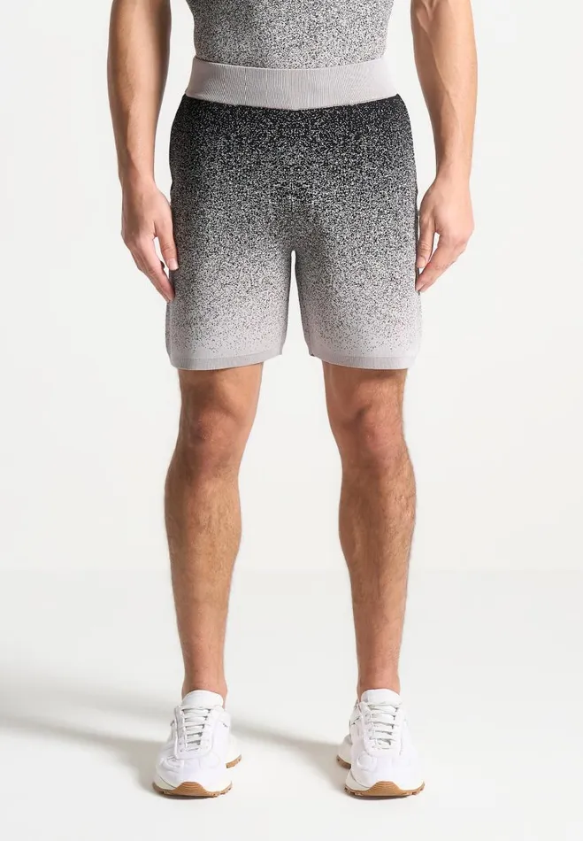 Manire De Voir Short Sets Manire De Voir Man Ombr Knit Shorts 8211 GreyBlack