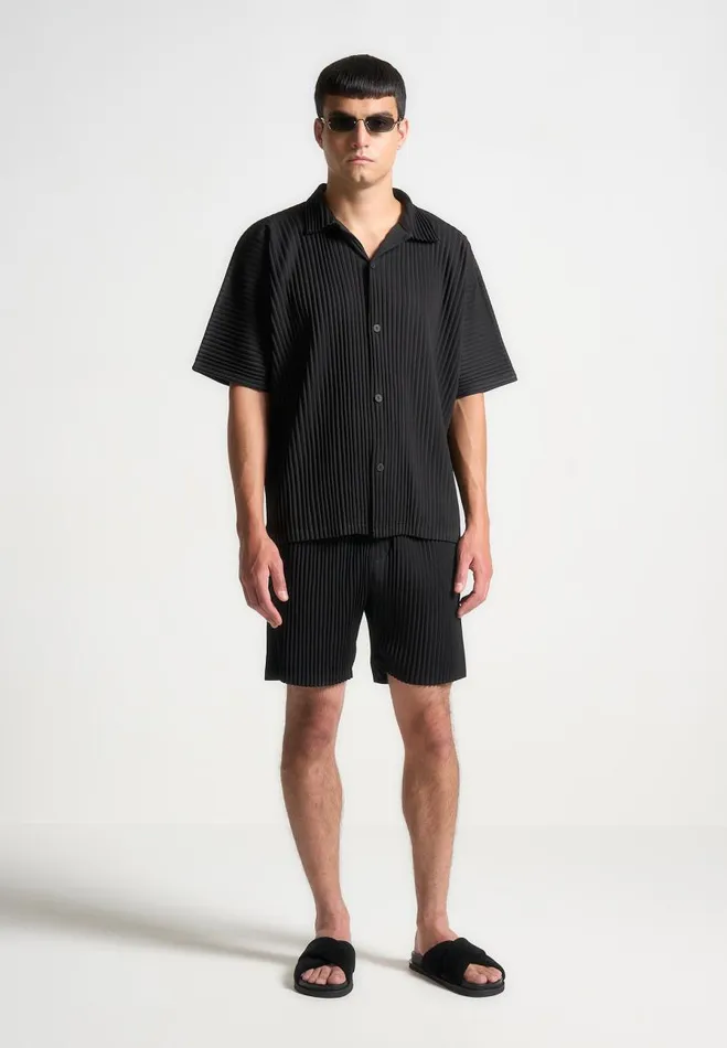 Manire De Voir Short Sets Manire De Voir Man Pleated Shorts 8211 Black