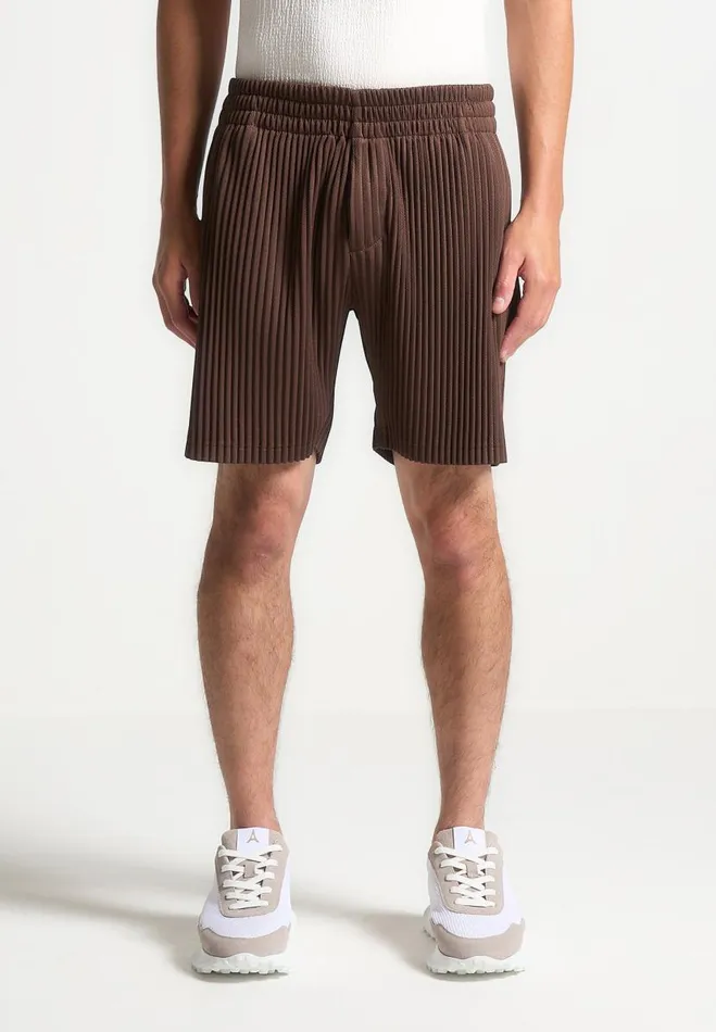 Manire De Voir Short Sets Manire De Voir Man Pleated Shorts 8211 Brown