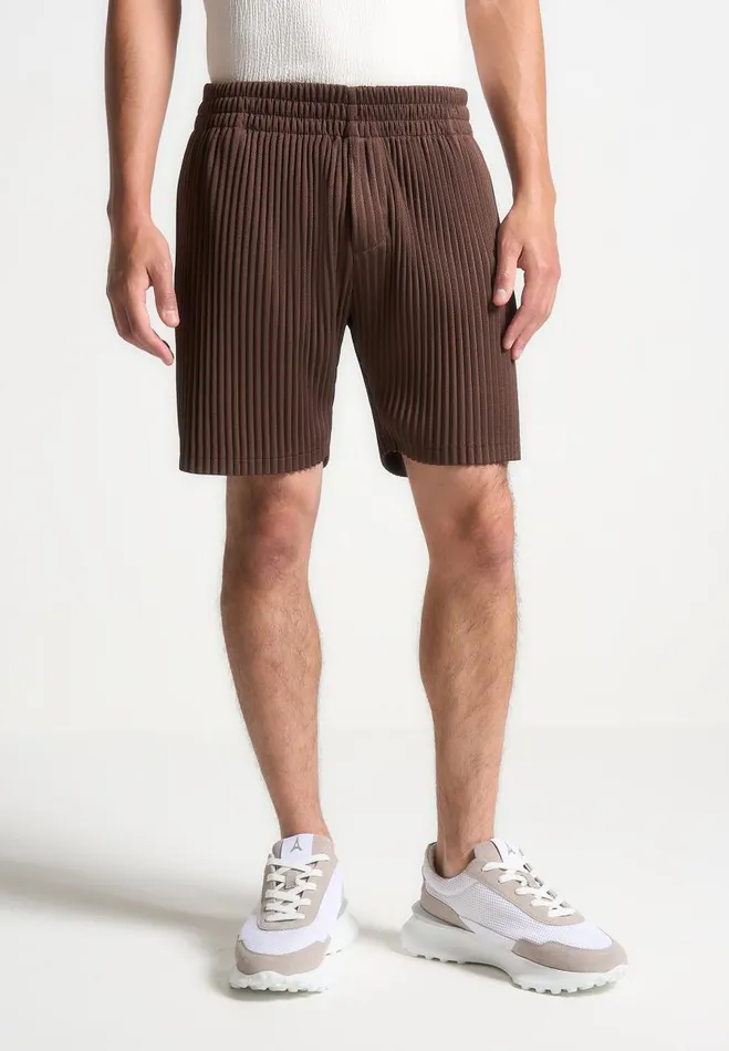 Manire De Voir Short Sets Manire De Voir Man Pleated Shorts 8211 Brown