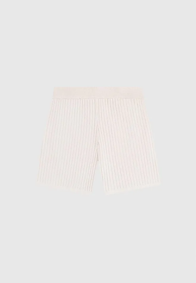 Manire De Voir Short Sets Manire De Voir Man Ribbed Knit Shorts 8211 Cream