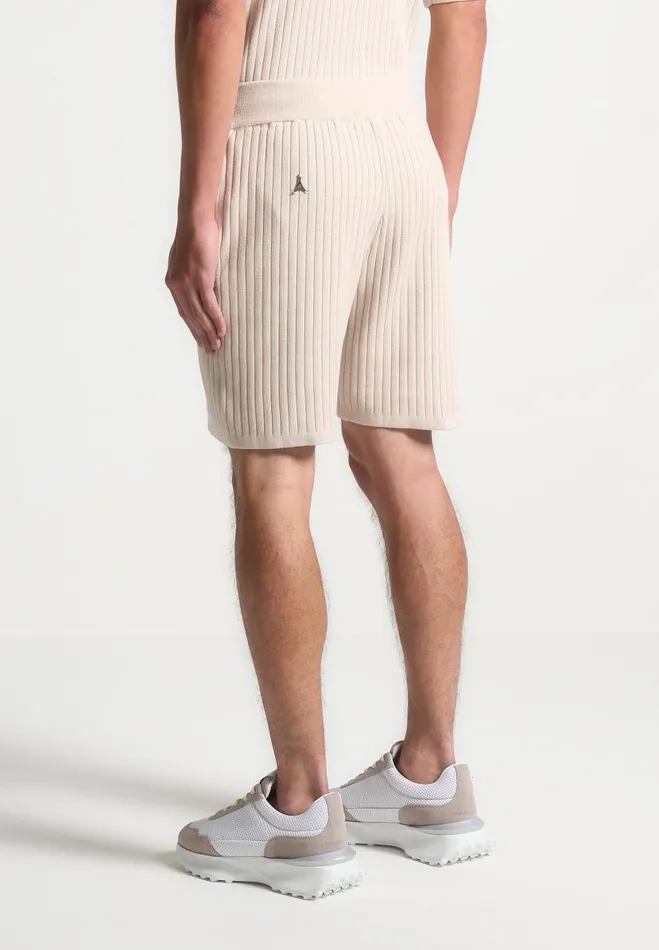 Manire De Voir Short Sets Manire De Voir Man Ribbed Knit Shorts 8211 Cream