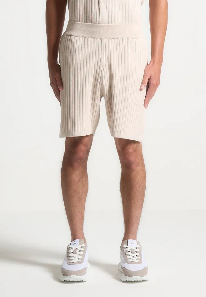 Manire De Voir Short Sets Manire De Voir Man Ribbed Knit Shorts 8211 Cream