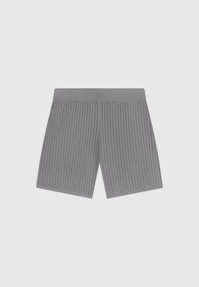 Manire De Voir Short Sets Manire De Voir Man Ribbed Knit Shorts 8211 Grey