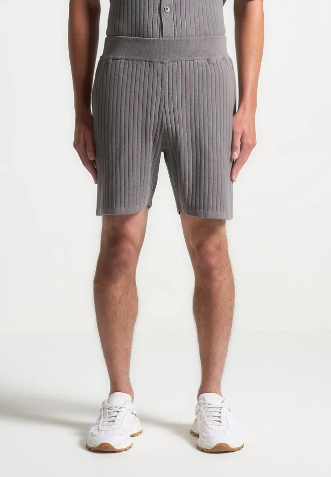 Manire De Voir Short Sets Manire De Voir Man Ribbed Knit Shorts 8211 Grey