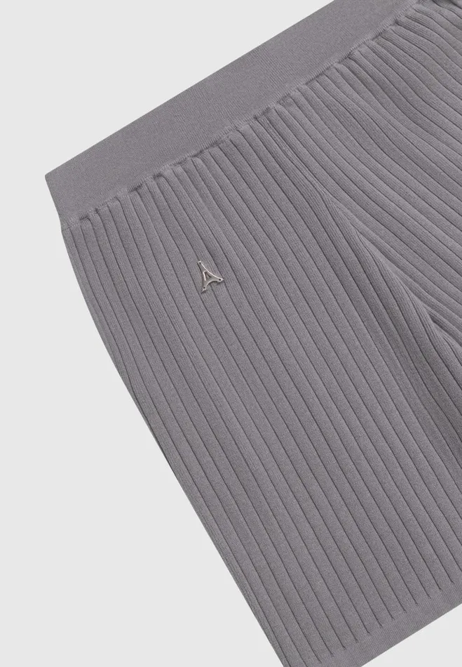 Manire De Voir Short Sets Manire De Voir Man Ribbed Knit Shorts 8211 Grey