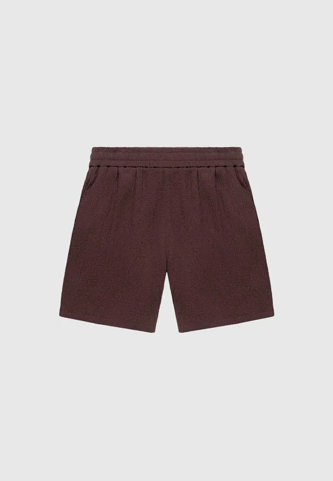 Manire De Voir Short Sets Manire De Voir Man Seersucker Shorts 8211 Brown