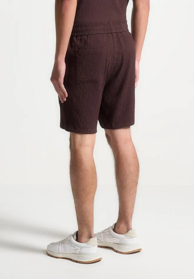 Manire De Voir Short Sets Manire De Voir Man Seersucker Shorts 8211 Brown