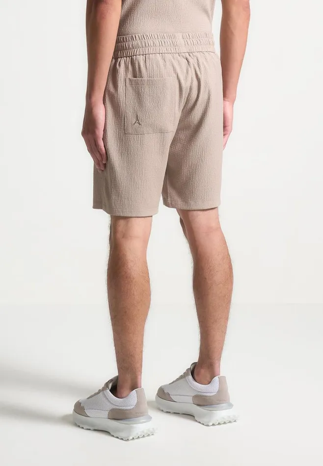 Manire De Voir Short Sets Manire De Voir Man Seersucker Shorts 8211 Taupe