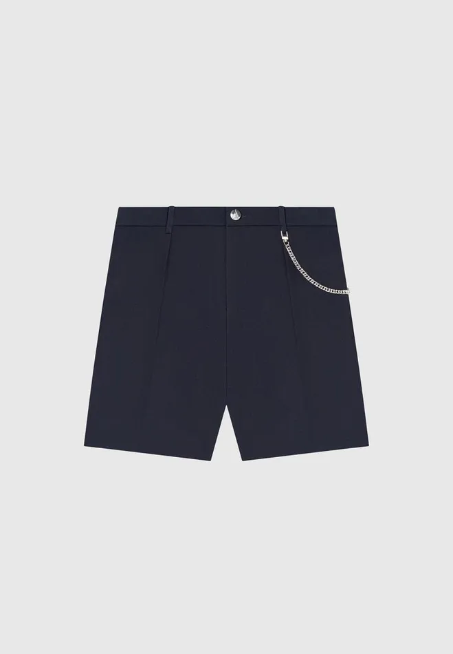 Manire De Voir Short Sets Manire De Voir Man Tailored Shorts With Chain 8211 Navy