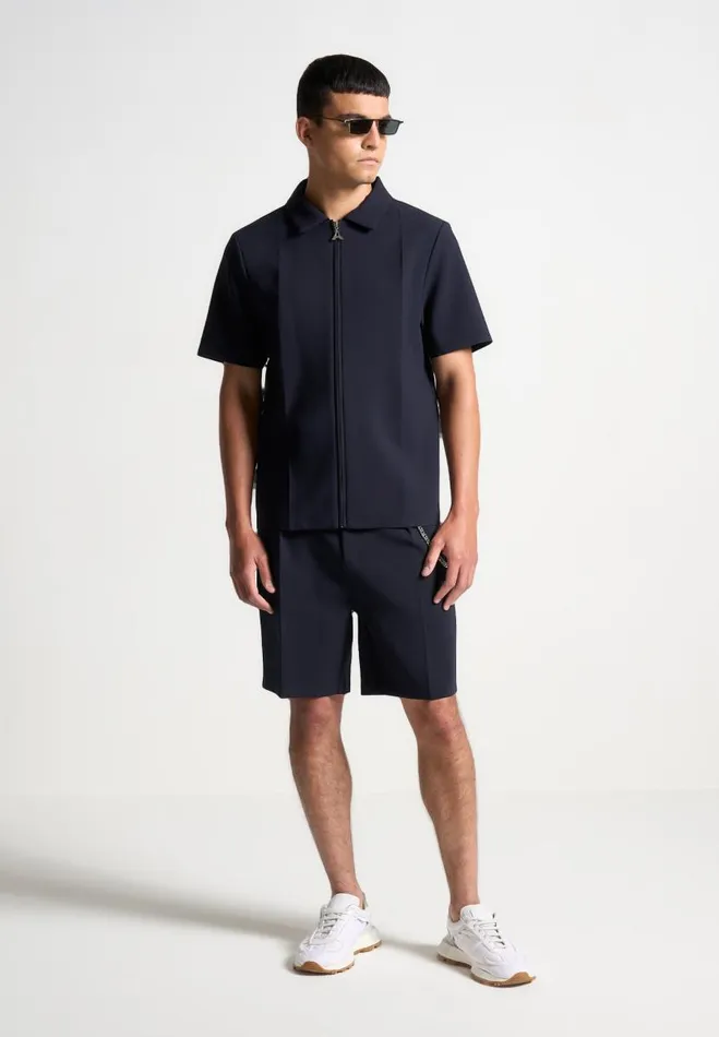 Manire De Voir Short Sets Manire De Voir Man Tailored Shorts With Chain 8211 Navy