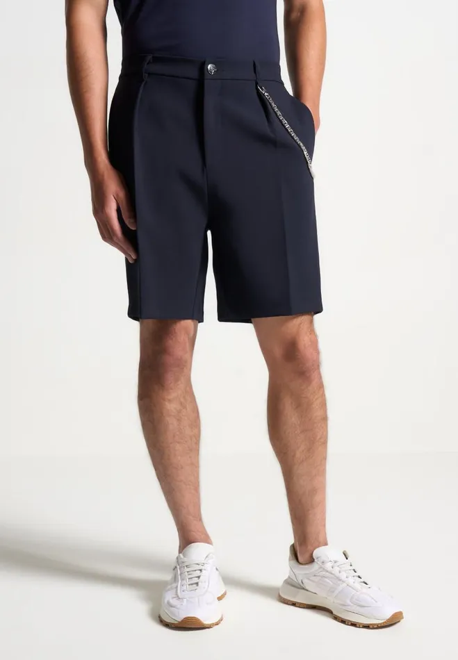 Manire De Voir Short Sets Manire De Voir Man Tailored Shorts With Chain 8211 Navy