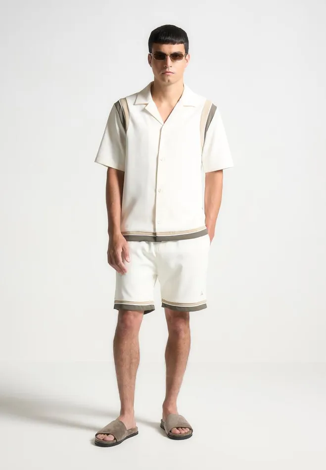 Manire De Voir Short Sets Manire De Voir Man Varsity Shorts 8211 Cream