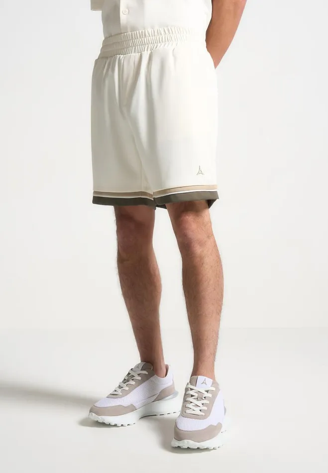 Manire De Voir Short Sets Manire De Voir Man Varsity Shorts 8211 Cream