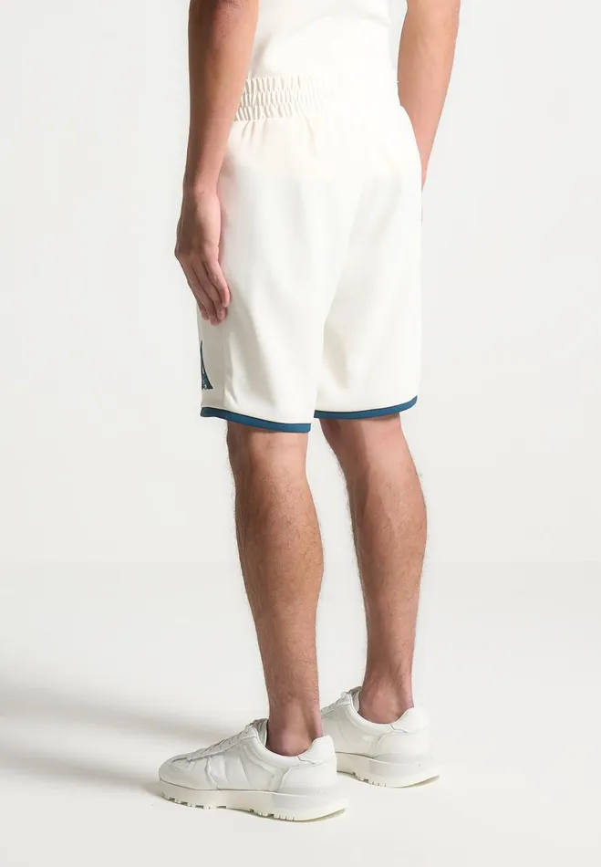 Manire De Voir Short Sets Manire De Voir Man Velvet Eiffel Shorts 8211 CreamBlue