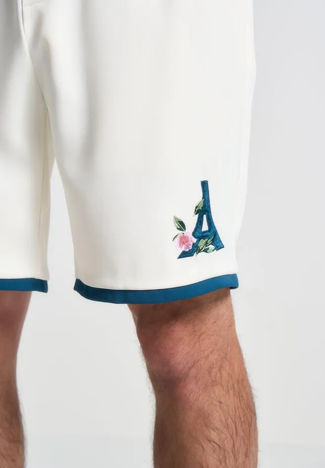 Manire De Voir Short Sets Manire De Voir Man Velvet Eiffel Shorts 8211 CreamBlue