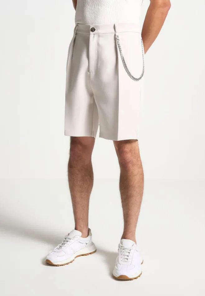 Manire De Voir Shorts Manire De Voir Man Tailored Shorts With Chain 8211 Stone