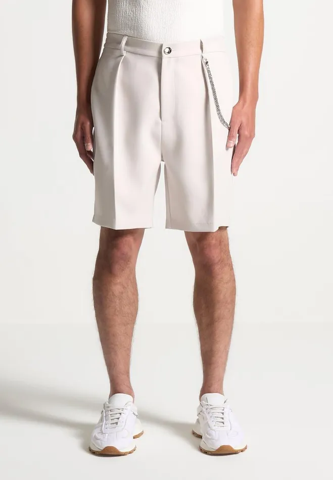 Manire De Voir Shorts Manire De Voir Man Tailored Shorts With Chain 8211 Stone