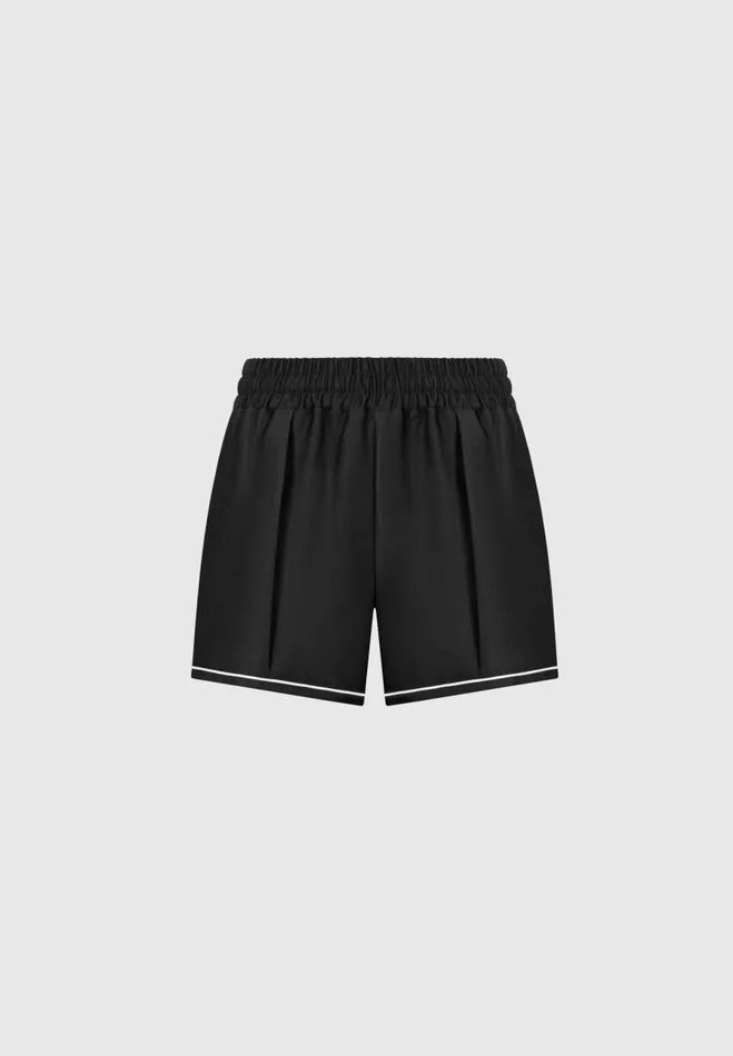Manire De Voir Shorts Manire De Voir Woman Satin Shorts With Piping 8211 Black
