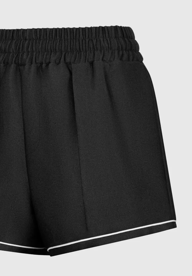 Manire De Voir Shorts Manire De Voir Woman Satin Shorts With Piping 8211 Black