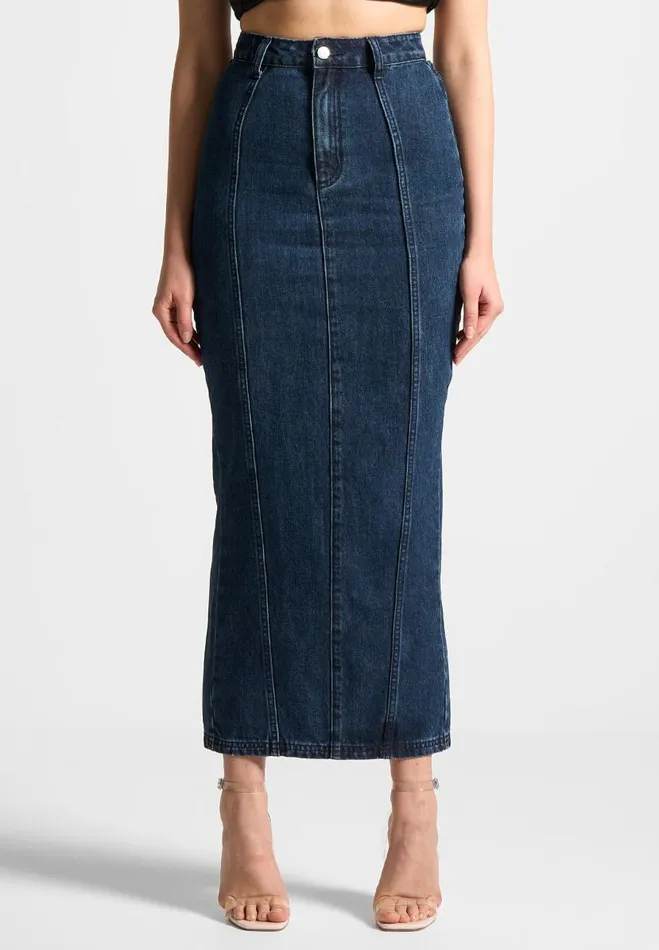 Manire De Voir Skirts Manire De Voir Woman Denim Midaxi Skirt 8211 Indigo